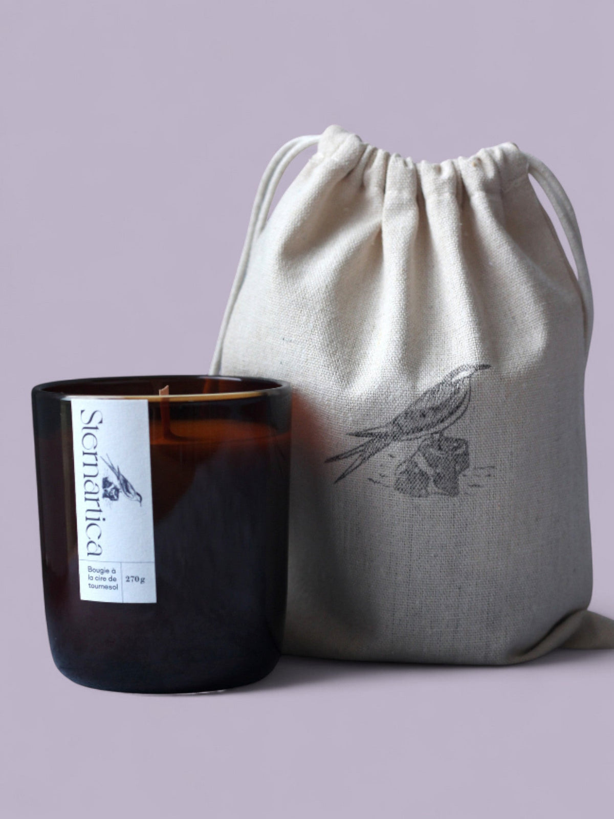 Bougie parfumée artisanale à la cire de tournesol, 270 g