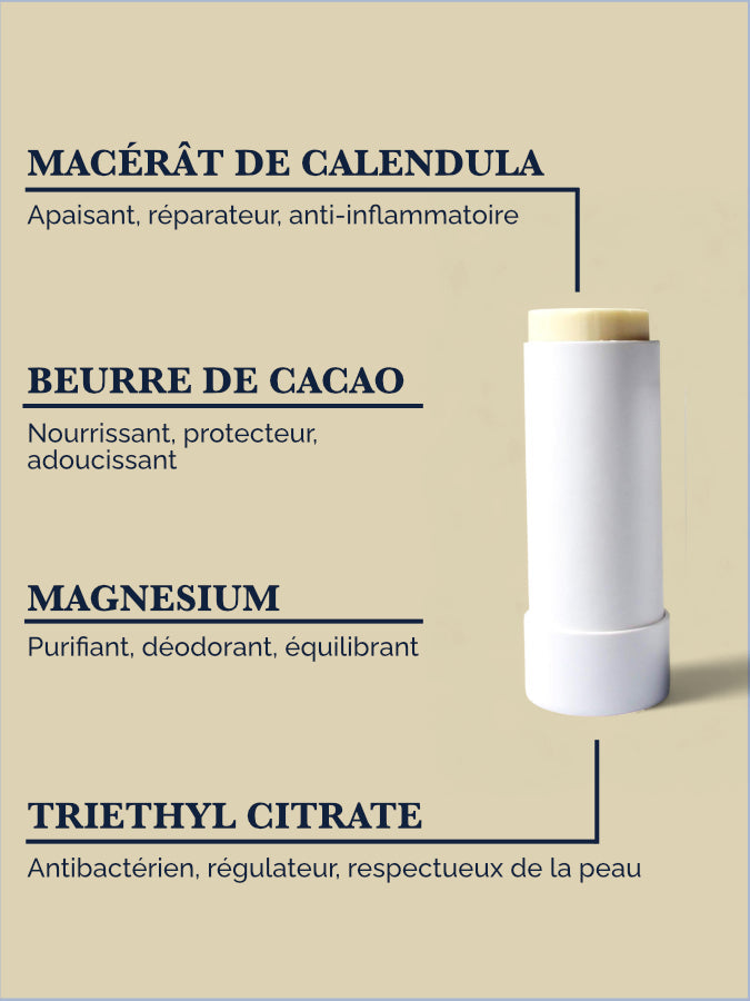 Déodorant solide zéro plastique en étui carton compostable